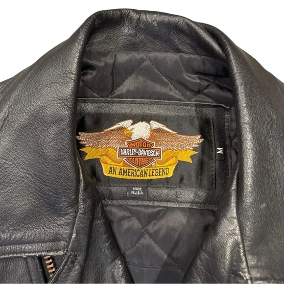 Vintage 90's Harley Davidson Shovelhead Leather Double Rider Jacket